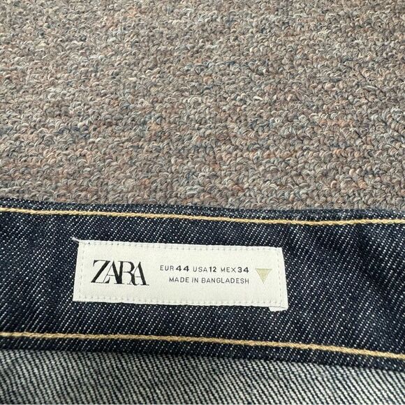 Zara High Rise Jean Shorts Size 12 NWT - Picture 3 of 9